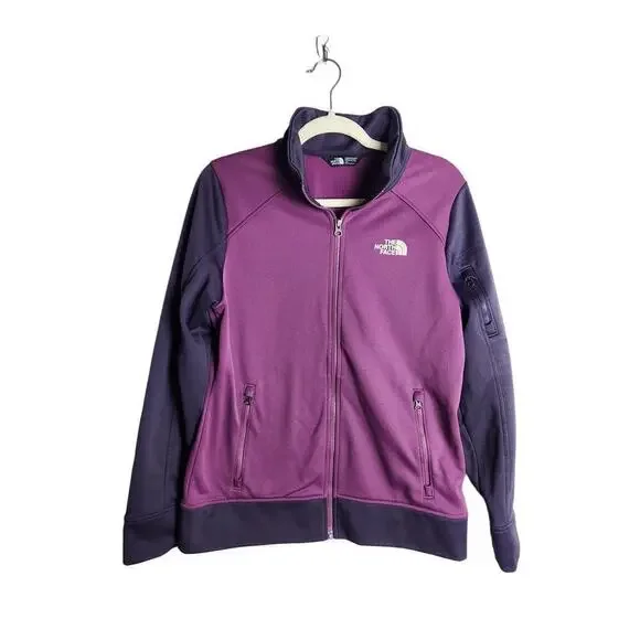 The North Face Womens soft shell jacket sz L purple fleece lined gorpcore camp - Picture 1 of 12